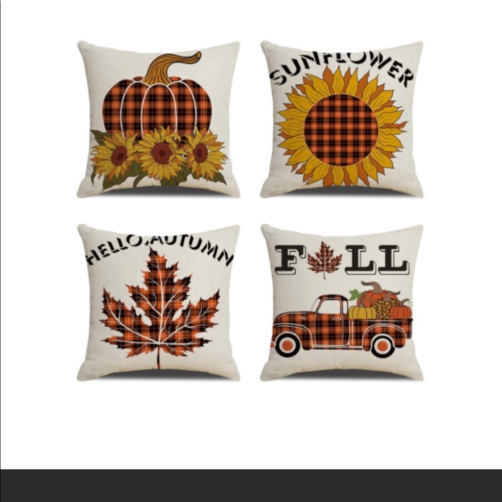 Fall Autumn Throw Pillow Covers 18x18 Inch